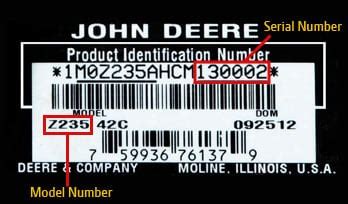 john deere skid steer product identification number year|john deere backhoe year identification.